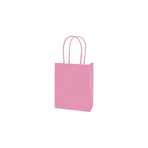 Bolsa Papel Kraft Grande Rosado 12 Pcs