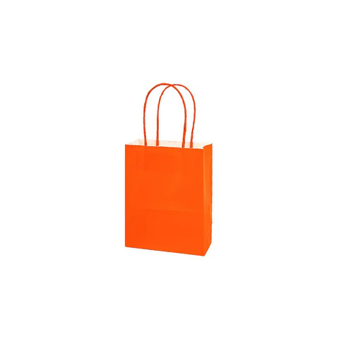 Bolsa Papel Kraft Grande Naranjo 12 Pcs