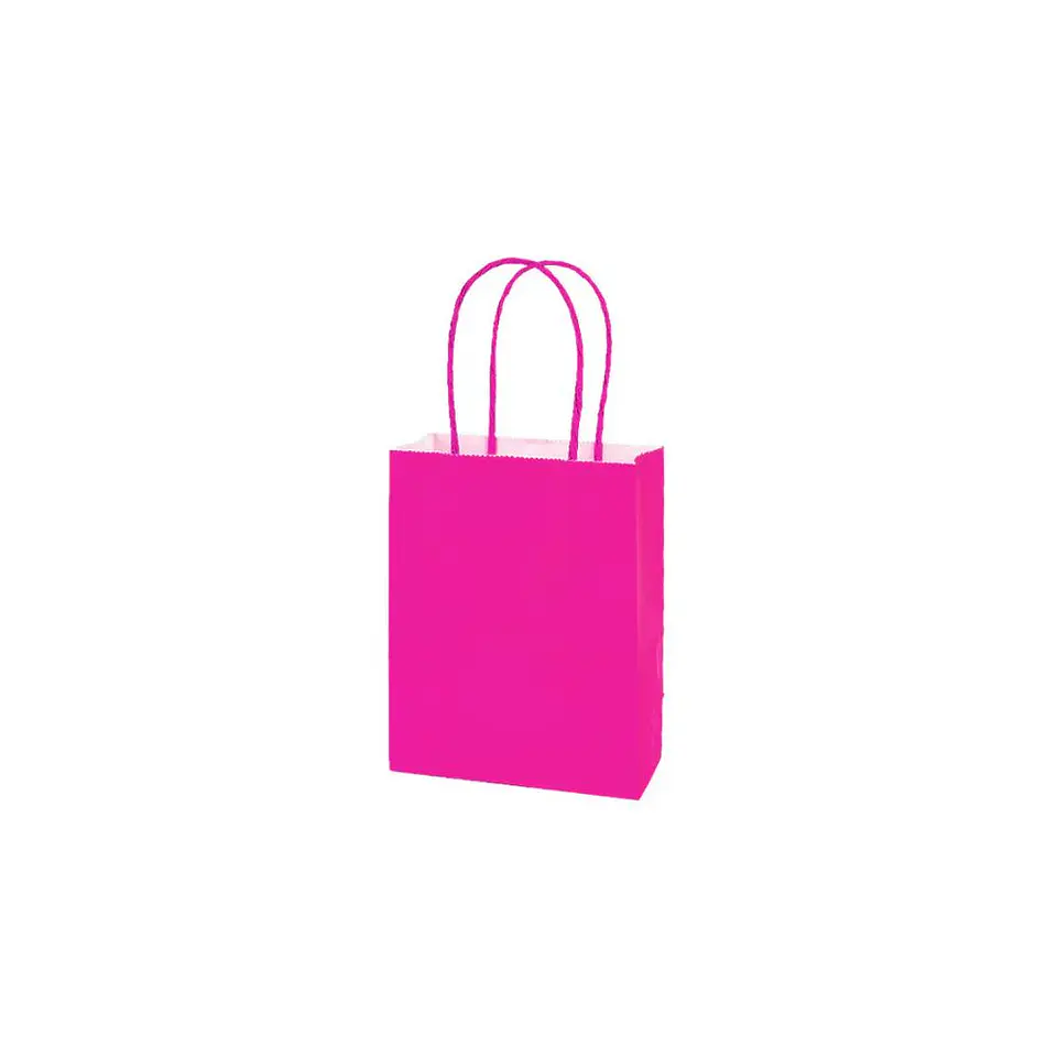 Bolsa Papel Kraft Grande Fucsia 12 Pcs 1