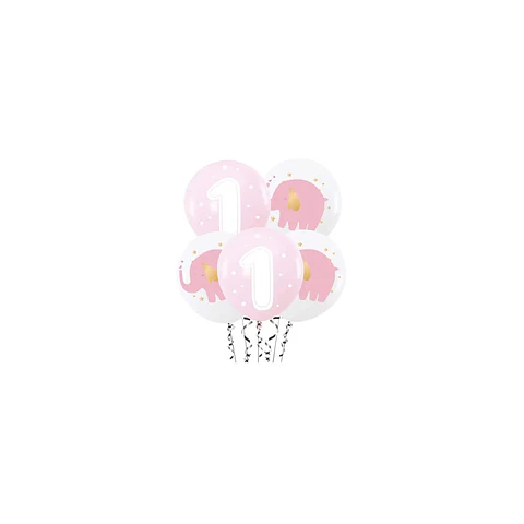 Globos De Latex Rosado y Blanco Uno 30 Cm