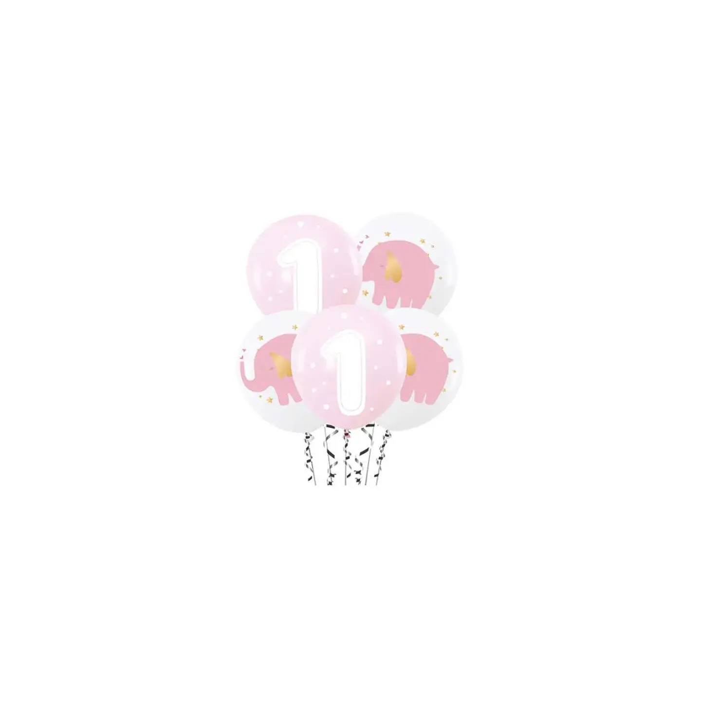 Globos De Latex Rosado y Blanco Uno 30 Cm 1