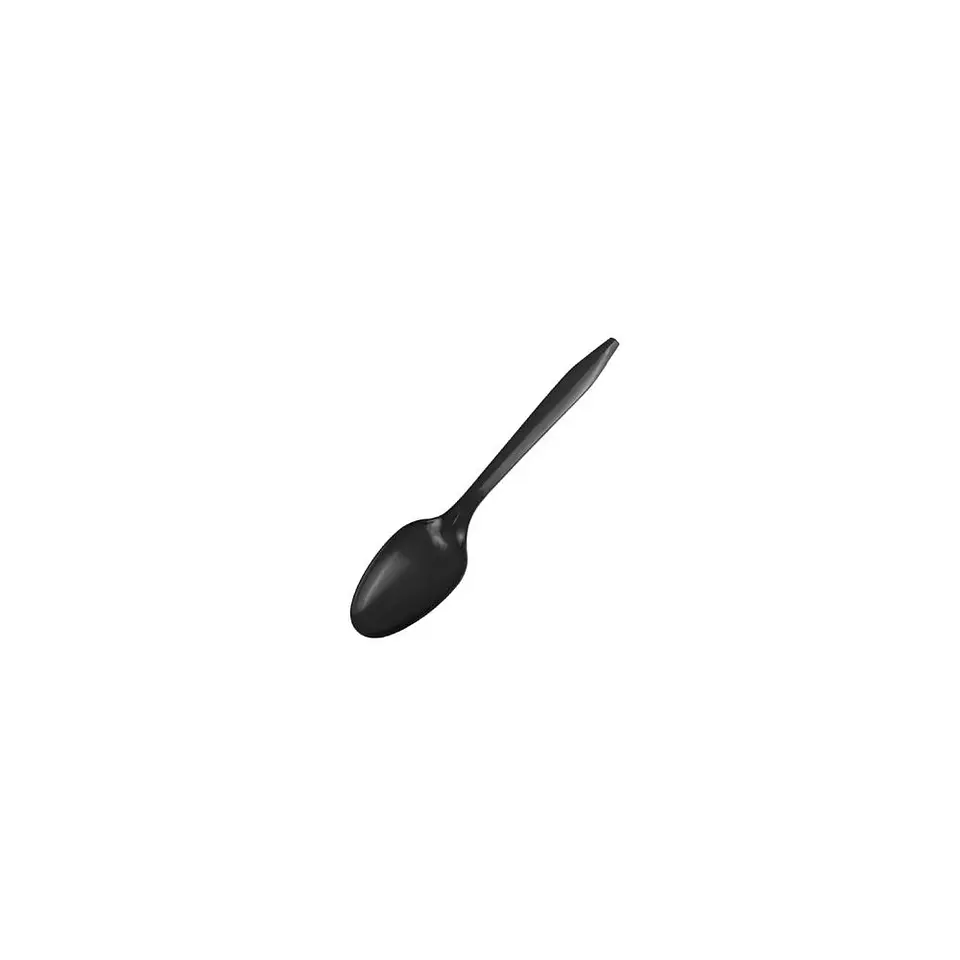 Cuchara Plastica Desechable Negro 20 Pcs 2