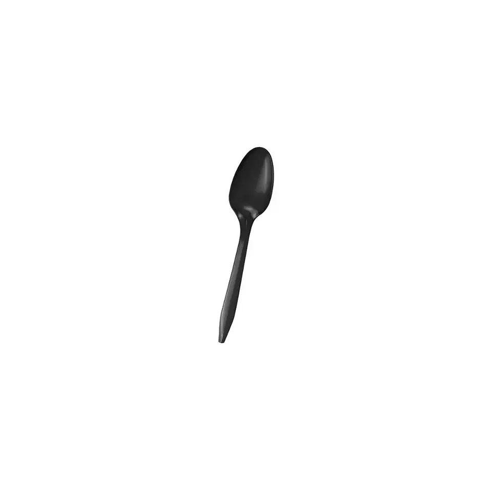 Cuchara Plastica Desechable Negro 20 Pcs 3