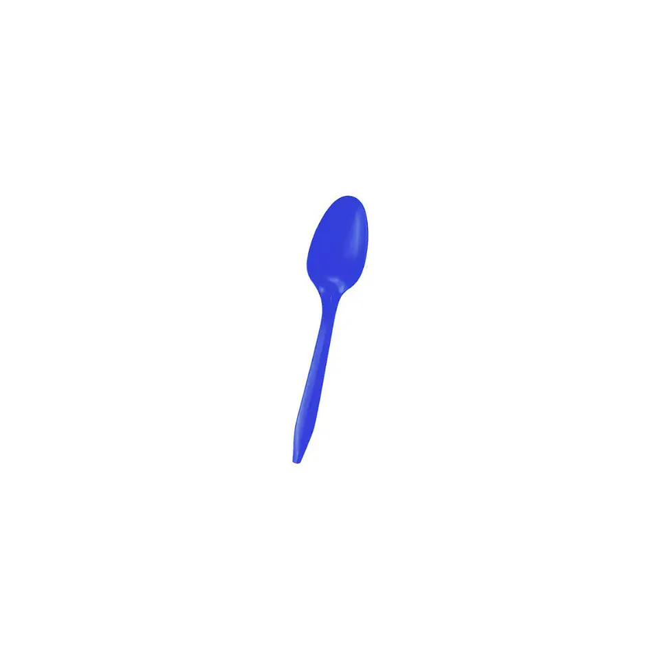 Cuchara Plastica Desechable Azul 20 Pcs 3