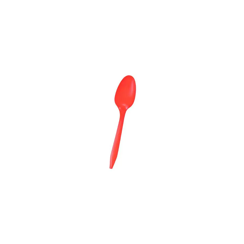 Cuchara Plastica Desechable Rojo 20 Pcs 3