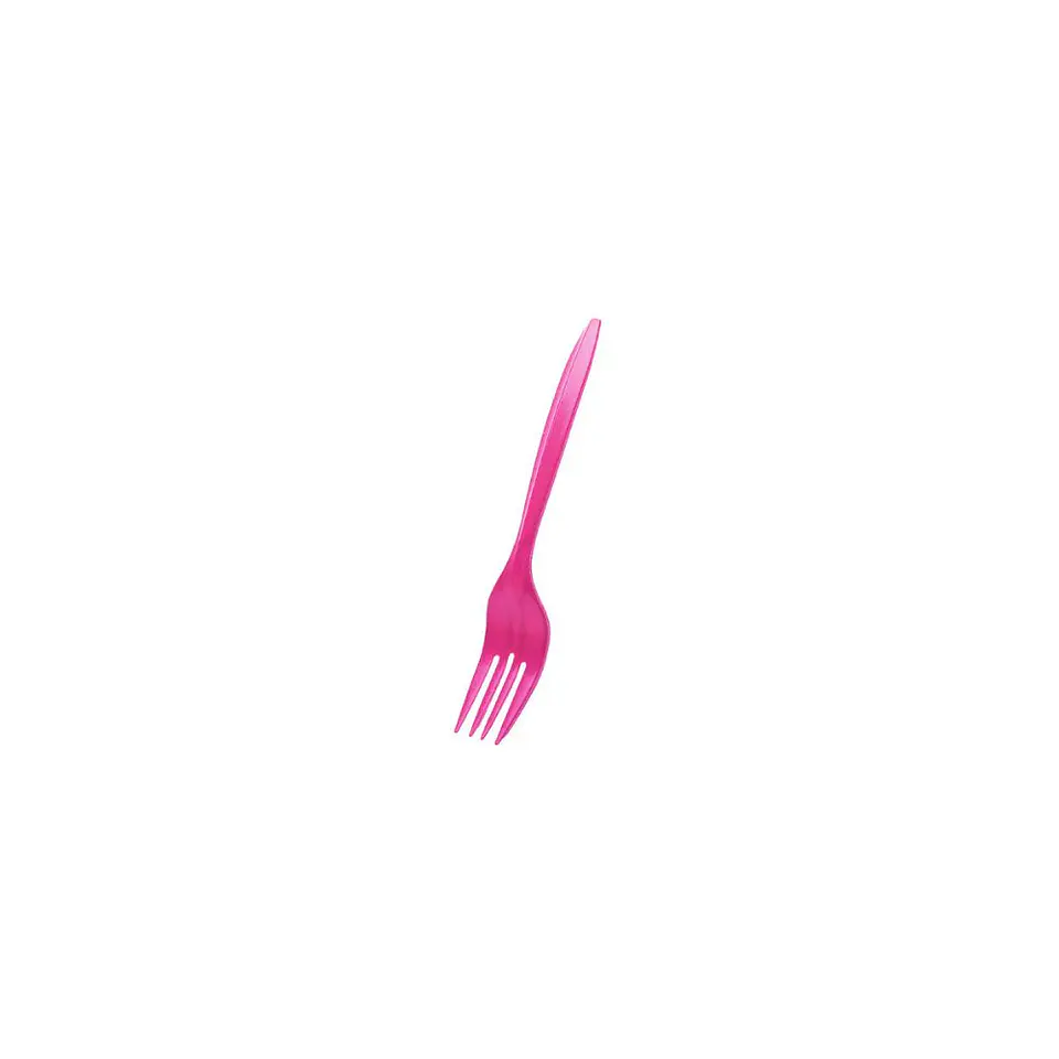 Tenedores Plasticos Desechables Fucsia 20 Pcs 1