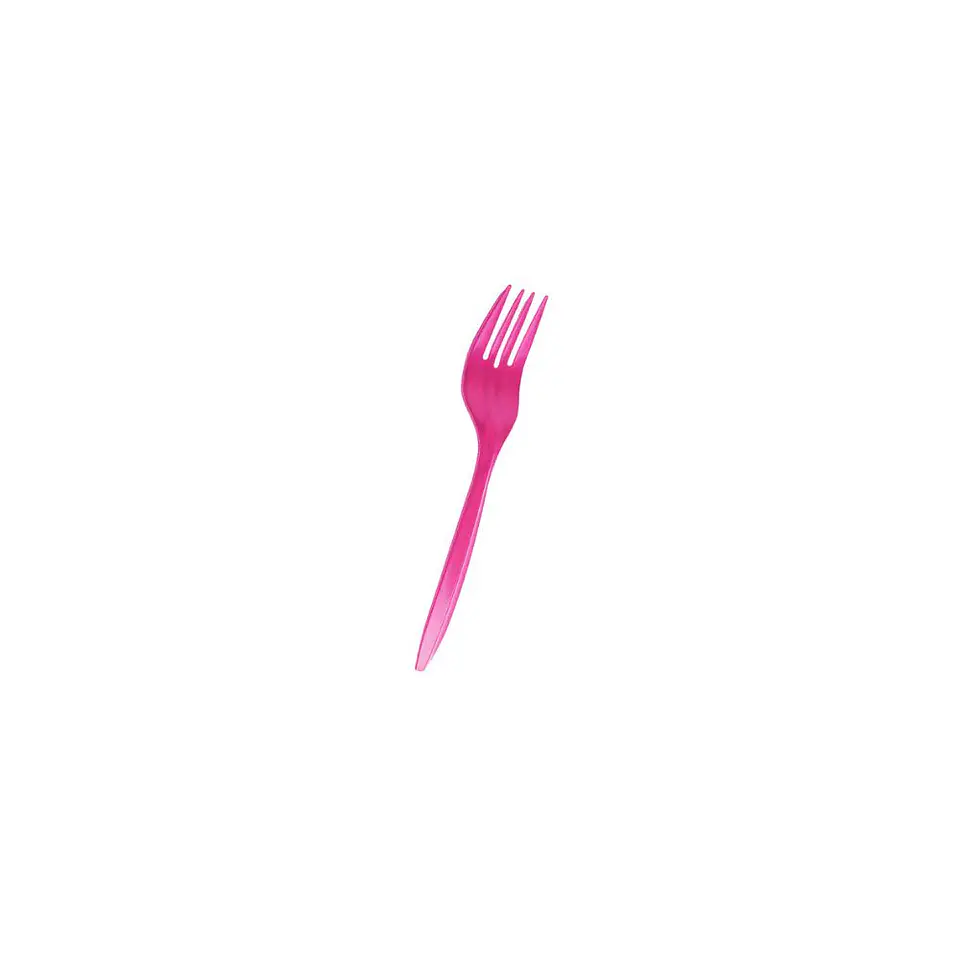 Tenedores Plasticos Desechables Fucsia 20 Pcs 3