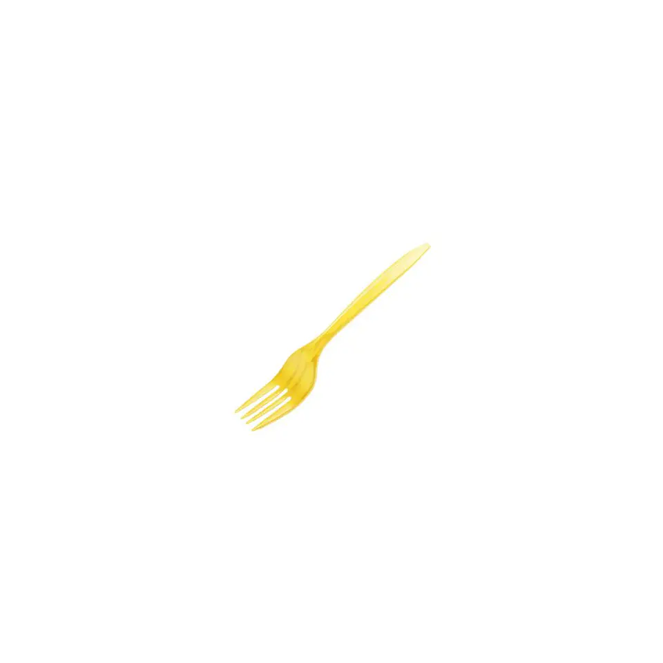 Tenedores Plasticos Desechables Amarillo 20 Pcs 2