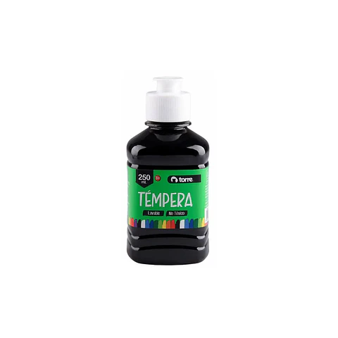 Tempera 250 Ml Negro Torre