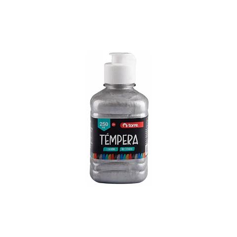 Tempera 250 Ml Plateado Torre