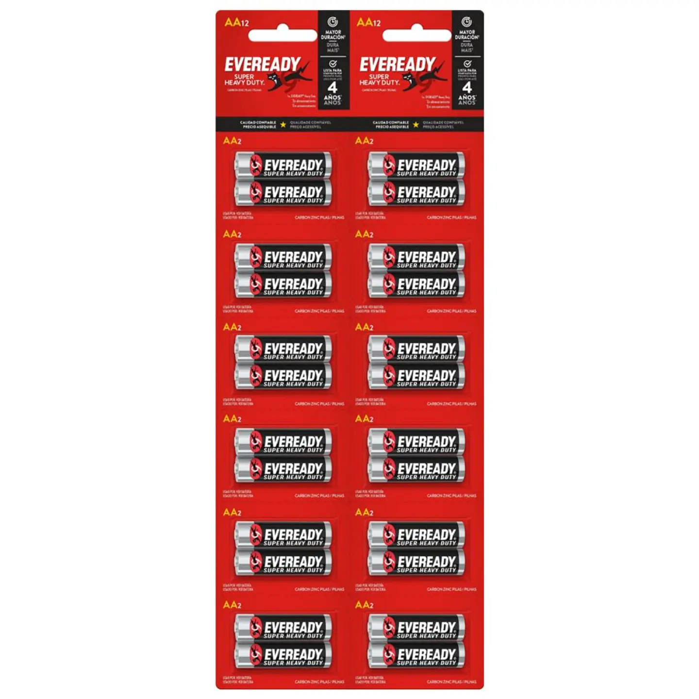 Eveready Pila Carbón AA Tira 24 unidades 1