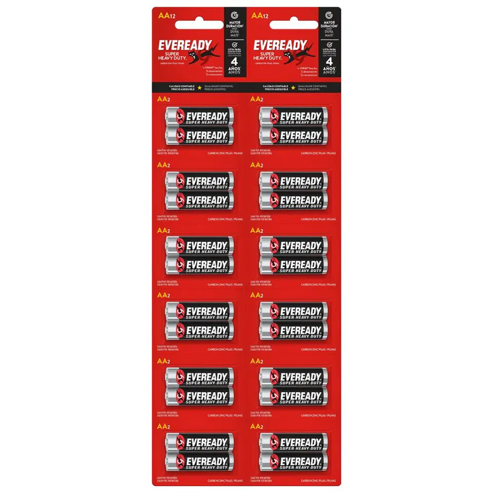 Eveready Pila Carbón AA Tira 24 unidades 1