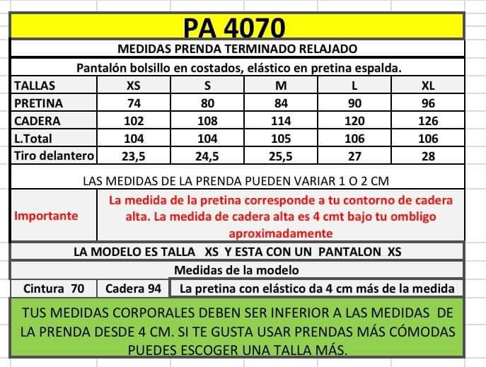 PA4070 PANTALÓN ESTAMPADO TRASERO ELASTICADO BEIGE/VERDE/BLANCO 7