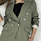 BZ1336 Blazer cruzado con lino color verde musgo - Miniatura 1