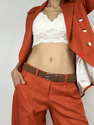 PA4071 PANTALÓN LINO MOM NARANJO