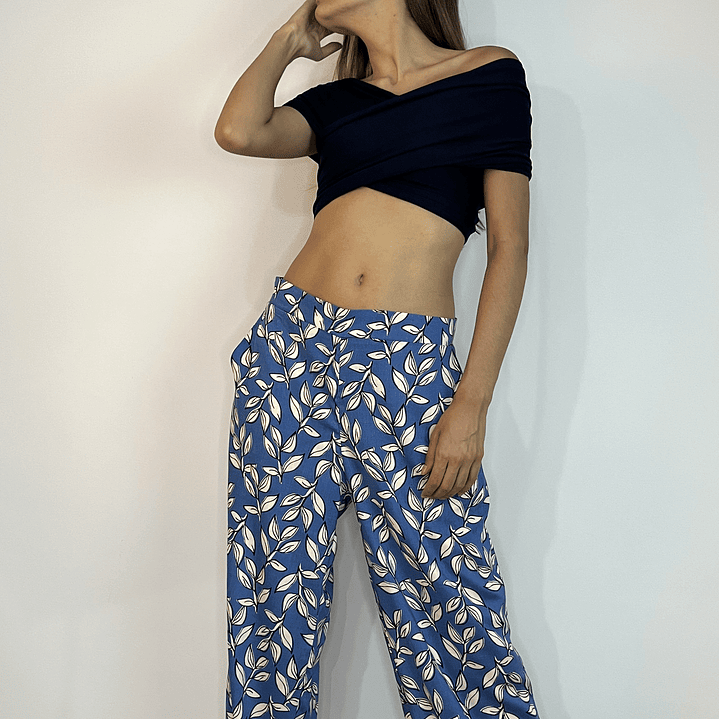 PA4070 PANTALÓN PRETINA CON  ELÁSTICO ATRÁS  ESTAMPADO DENIM 1