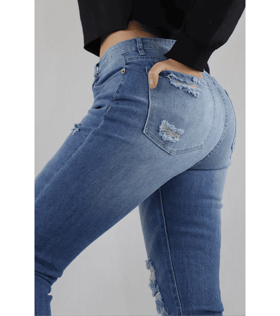 PA8302 JEANS SKINNY DESTROLLED AZUL