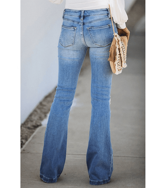 PA8878 JEANS ABOTONADO PATA ANCHA CELESTE