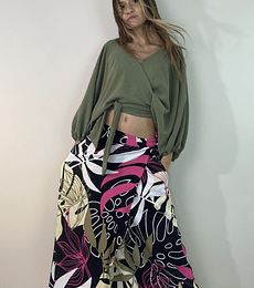  KM1605 BLUSA KIMONO VERDE MILITAR 