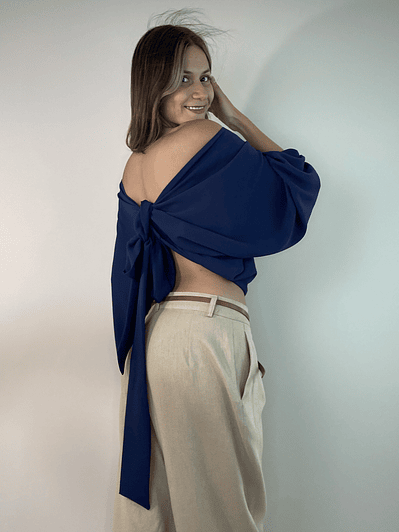KM1605 BLUSA KIMONO AZUL