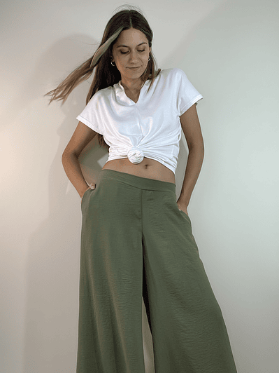 PA4073 PANTALÓN PALAZZO VERDE