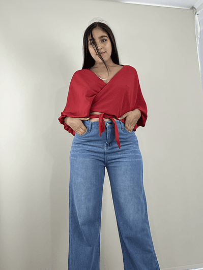 KM1605 BLUSA KIMONO ROJO