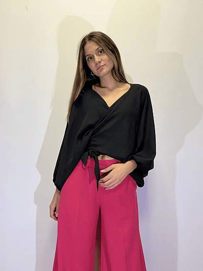  KM1605 BLUSA KIMONO NEGRA