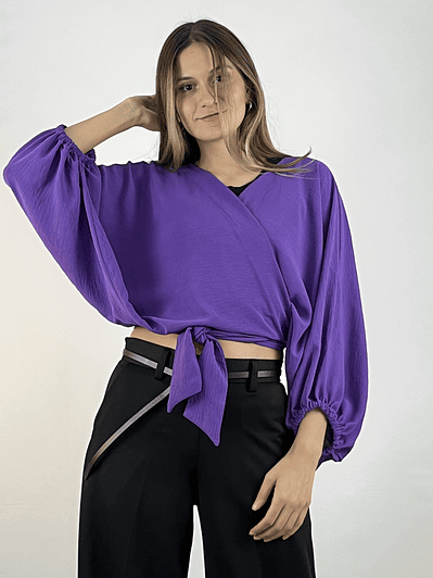  KM1605 BLUSA KIMONO MORADO