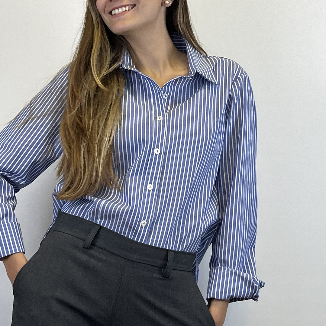 BL8001 BLUSA ENTALLADA DENIM LISTADA 2