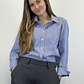 BL8001 BLUSA ENTALLADA DENIM LISTADA - Miniatura 3