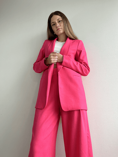BZ1350 BLAZER CUELLO SMOKING FUCSIA 