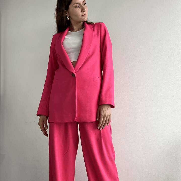 BZ1350 BLAZER CUELLO SMOKING FUCSIA  3