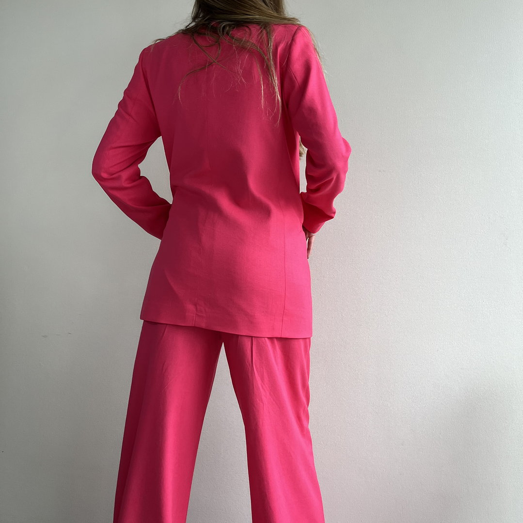 BZ1350 BLAZER CUELLO SMOKING FUCSIA  4