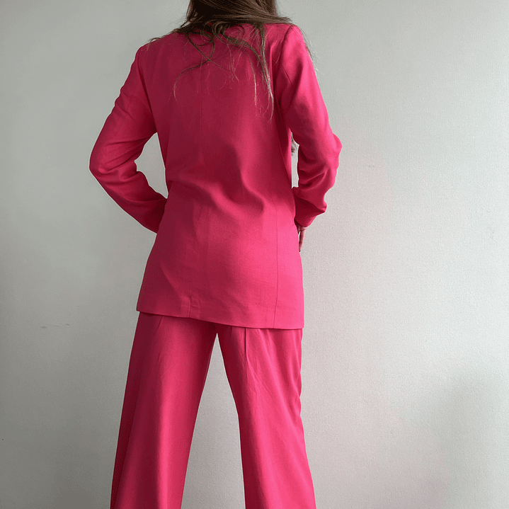 BZ1350 BLAZER CUELLO SMOKING FUCSIA  4