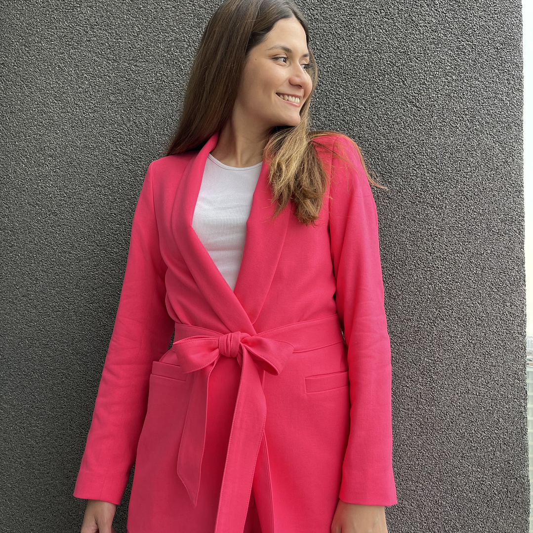 BZ1350 BLAZER CUELLO SMOKING FUCSIA  7