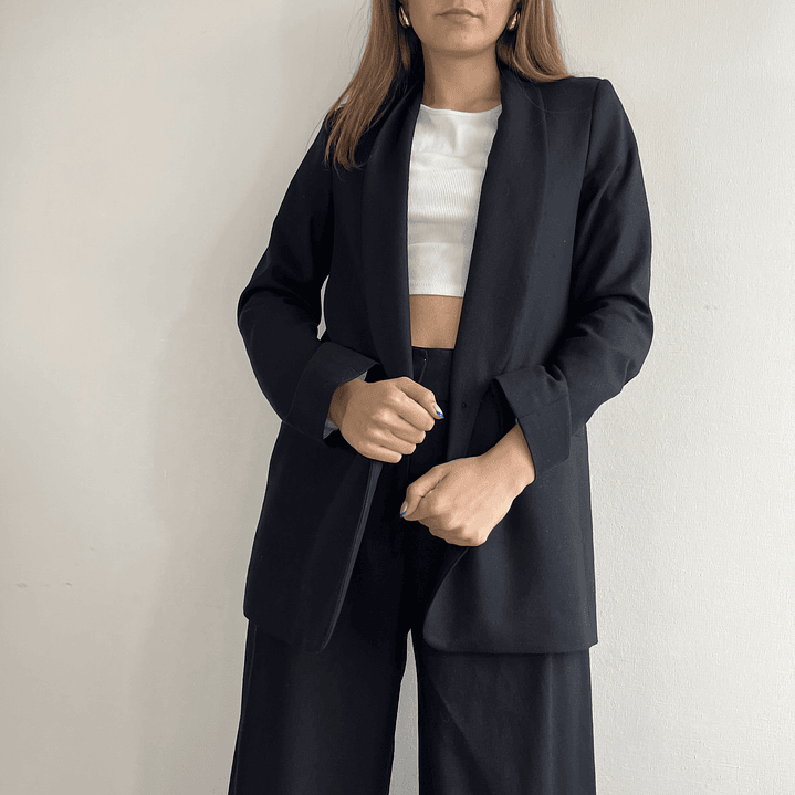 BZ1350 BLAZER CUELLO SMOKING  NEGRO 2