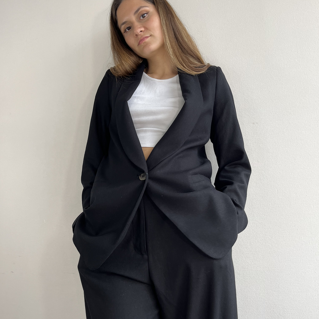 BZ1350 BLAZER CUELLO SMOKING  NEGRO 1