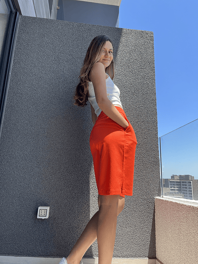 PA4099 BERMUDA SASTRERO LISO NARANJO