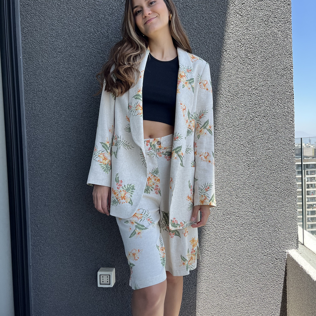 BZ1350 BLAZER CUELLO SMOKING  ESTAMPADO 2