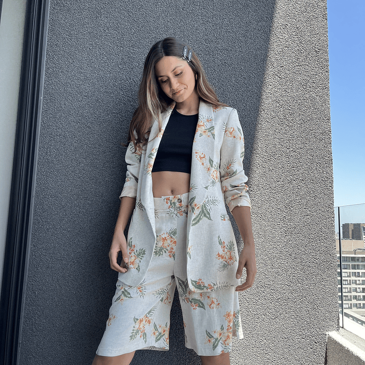 BZ1350 BLAZER CUELLO SMOKING  ESTAMPADO 1