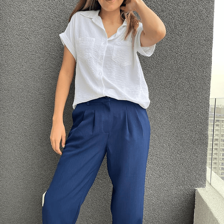 PA4082 PANTALÓN BAGGY CREPE AZUL COBALTO 3