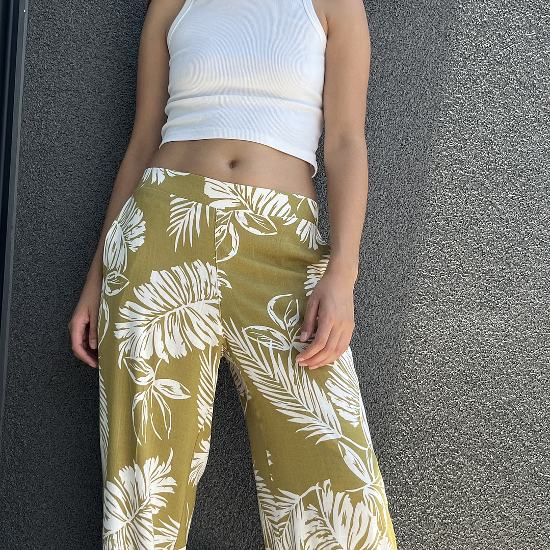 PA4070 PANTALÓN PRETINA MIXTA ESTAMPADO  PISTACHO CRUDO 5