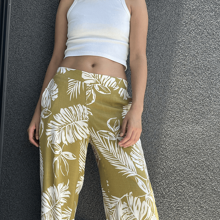 PA4070 PANTALÓN PRETINA MIXTA ESTAMPADO  PISTACHO CRUDO 5