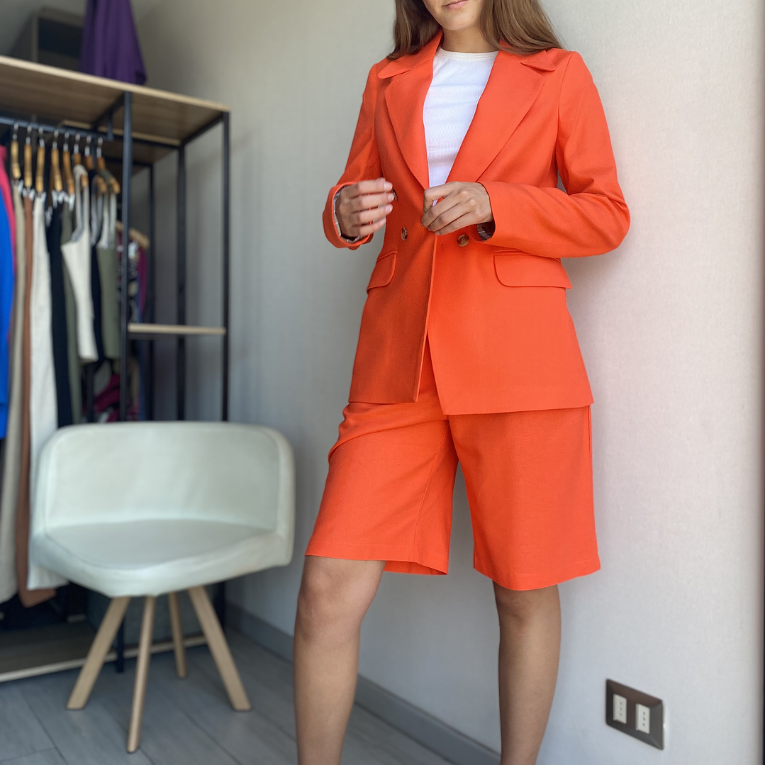 BZ1336 BLAZER CON LINO NARANJO  2