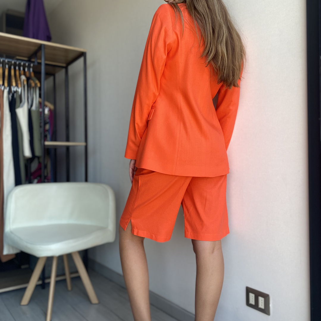 BZ1336 BLAZER CON LINO NARANJO  3