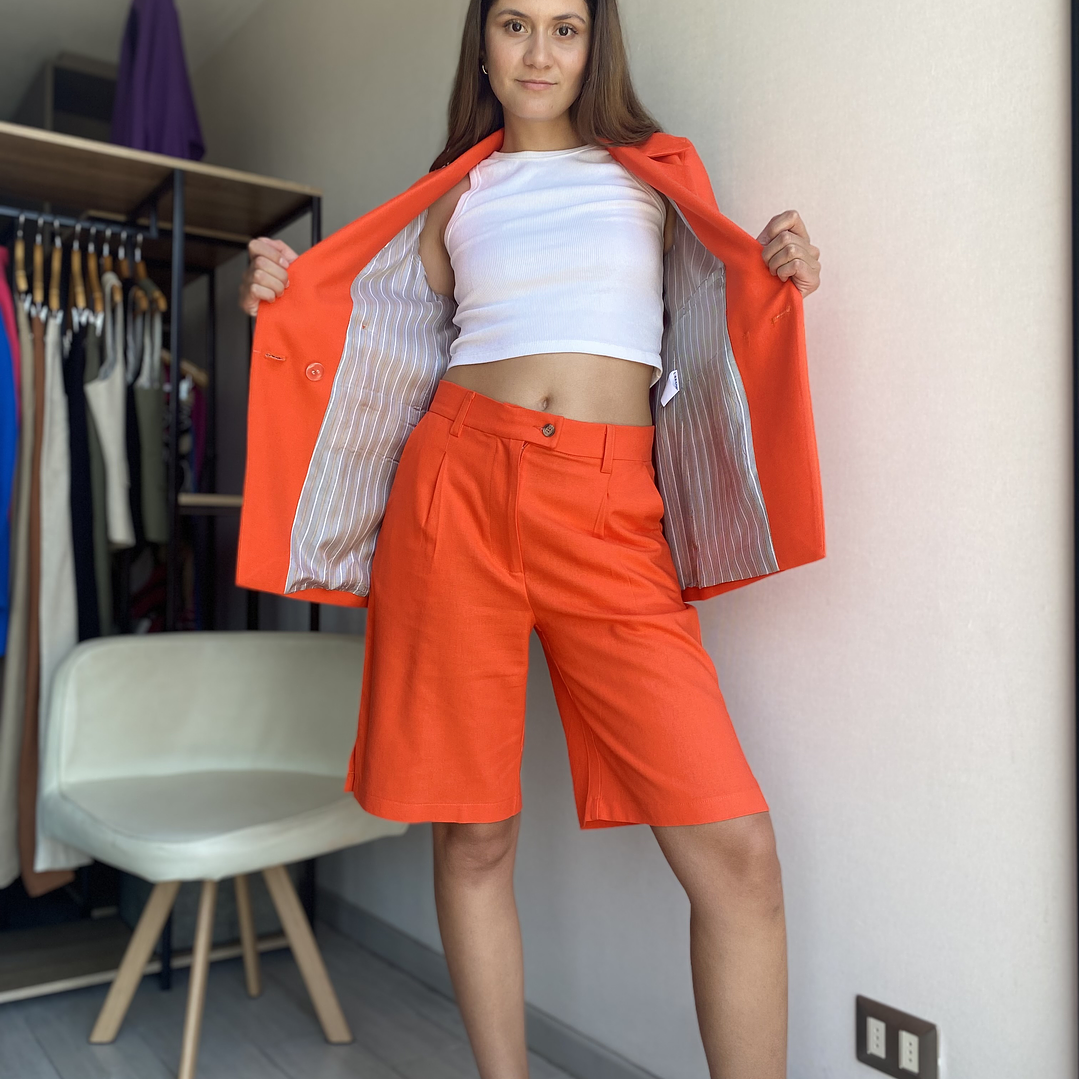 BZ1336 BLAZER CON LINO NARANJO  4