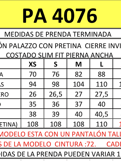 PATW4076 PALAZZO CIERRE INVISIBLE COLORNEGRO