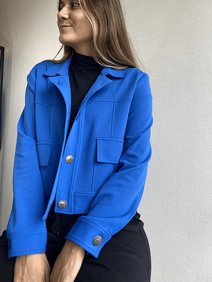 CQ1911 CHAQUETA CROPPED AZUL KLEIN