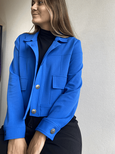 CQ1911 CHAQUETA CROPPED AZUL KLEIN