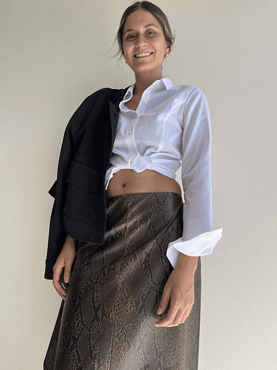 CQ1911 CHAQUETA CROPPED NEGRA